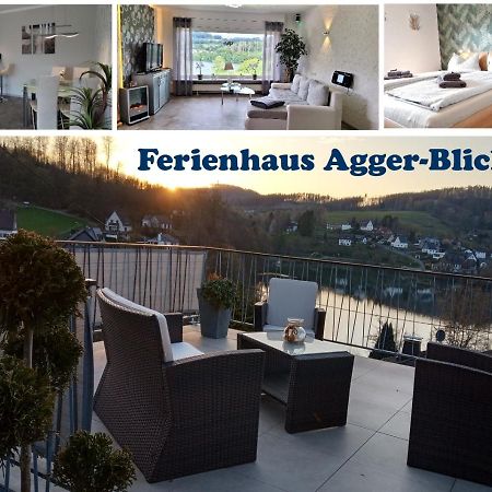 Seeblick-Ferienwohnung Im "Ferienhaus Agger-Blick" Mit Traumhafter Sonnen-Terrasse, Sauna, E-Kamin & Kajak Gummersbach Exteriér fotografie