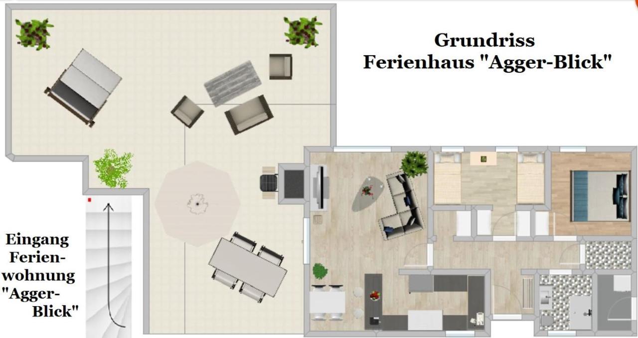 Seeblick-Ferienwohnung Im "Ferienhaus Agger-Blick" Mit Traumhafter Sonnen-Terrasse, Sauna, E-Kamin & Kajak Gummersbach Exteriér fotografie