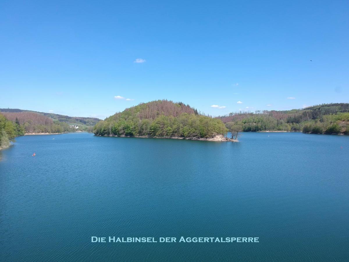 Seeblick-Ferienwohnung Im "Ferienhaus Agger-Blick" Mit Traumhafter Sonnen-Terrasse, Sauna, E-Kamin & Kajak Gummersbach Exteriér fotografie